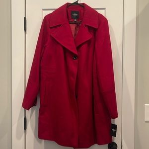 Red dressy winter business coat
